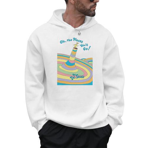 Dr Seuss Oh The Places You'Ll Go Book Cover Premium Tri-Blend Men Hoodie - Bookorys