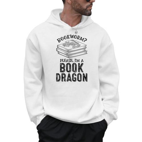 Dragon Literary Readers Book Themed Lovers Book Dragon Men Hoodie - Bookorys