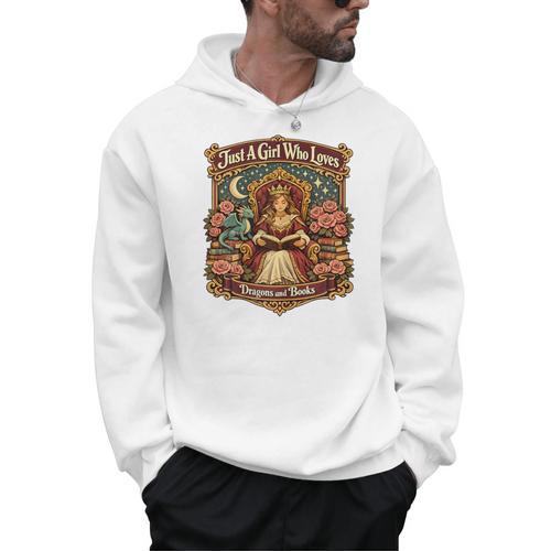 Dragon Reading Book Outfit Girls Dress Fantasy Reader Men Hoodie - Bookorys AU