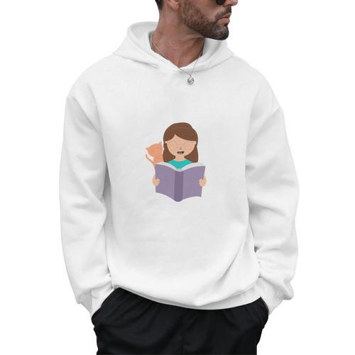 Easily Distracted By Cats And Books Girl Tee T-Shirt Men Hoodie - Bookorys AU