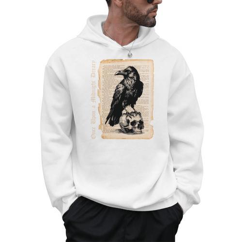 Edgar Allan Poe Raven Gothic Book Lover Men Hoodie - Bookorys