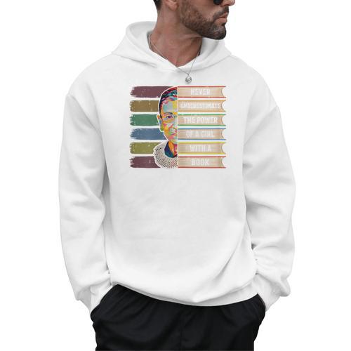 Feminist Ruth Bader Ginsburg RBG Quote Girl With Book Women Men Hoodie - Bookorys CA
