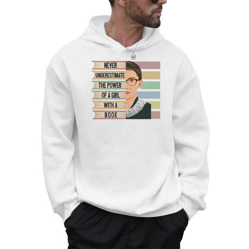 Feminist Ruth Bader Ginsburg RBG Quote Girl With Book Women Premium Tri-Blend Men Hoodie - Bookorys CA