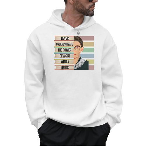 Feminist Ruth Bader Ginsburg RBG Quote Girl With Book Women Raglan Baseball Tee Men Hoodie - Bookorys CA