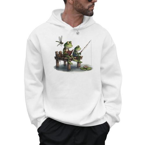 Frog Toad Fishing Vintage Classic Book Frog Men Hoodie - Bookorys AU