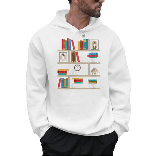 FUNNY NO SELF SHELF CONTROL READING BOOKS BOOKWORM BOOK PUN Men Hoodie - Bookorys AU