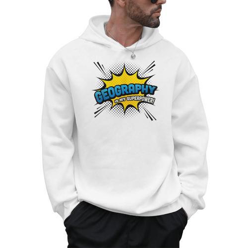 Geography Is My Superpower Comic Book Style Men Hoodie - Bookorys UK