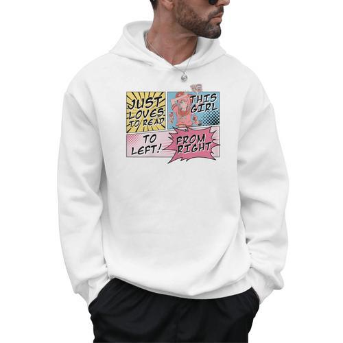 This Girl Reads Right To Left Comic Books Anime And Manga Men Hoodie - Bookorys DE