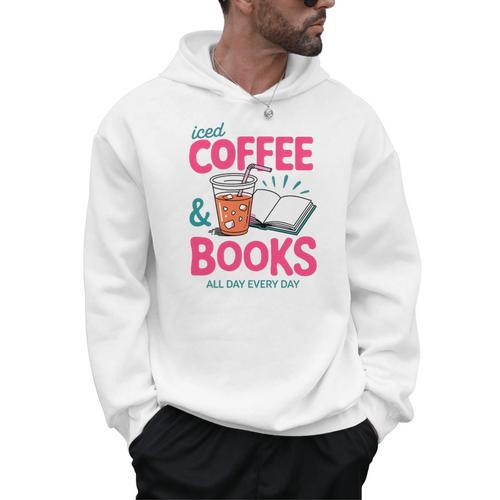 Iced Coffee & Books Reading Lover Trendy Summer Premium Tri-Blend Men Hoodie - Bookorys CA
