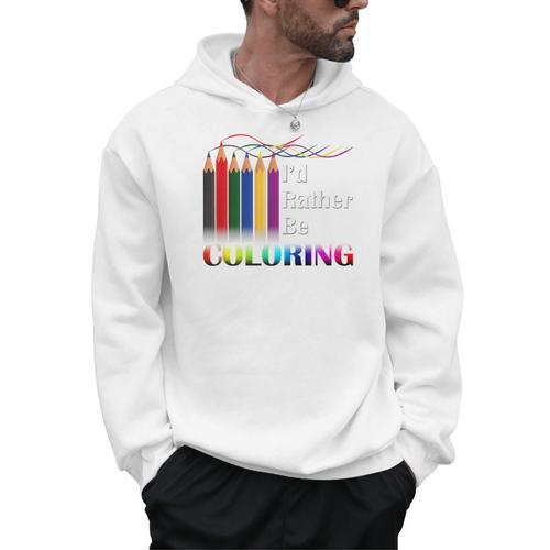 I'd Rather Be Coloring Adult Coloring Book T-Shirt Men Hoodie - Bookorys CA