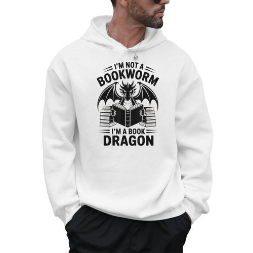 I'm Not a Bookworm I'm a Book Dragon Fantasy Readers Club Men Hoodie - Bookorys