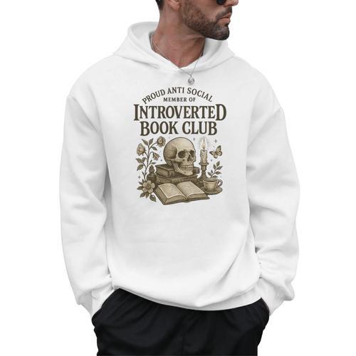 Introverted Book Club Member Anti Social Reader Premium Tri-Blend Men Hoodie - Bookorys UK
