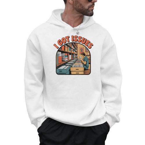 I Got Issues Comic Book Collector Retro Style Men Hoodie - Bookorys