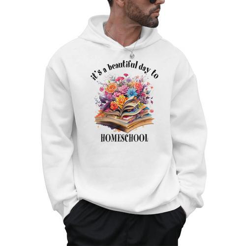 Its A Beautiful Day To Homeschool Books Flowers Men Hoodie - Bookorys UK
