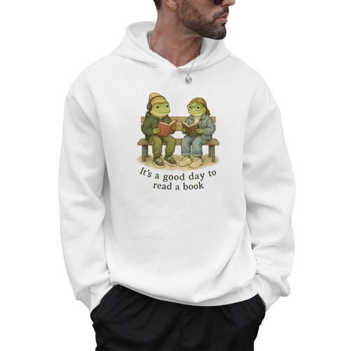 It’s A Good Day To Read A Book – Reading Frog Men Hoodie - Bookorys DE