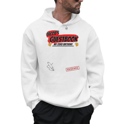Jacob 23rd Birthday Guest Book Idea Men Hoodie - Bookorys DE