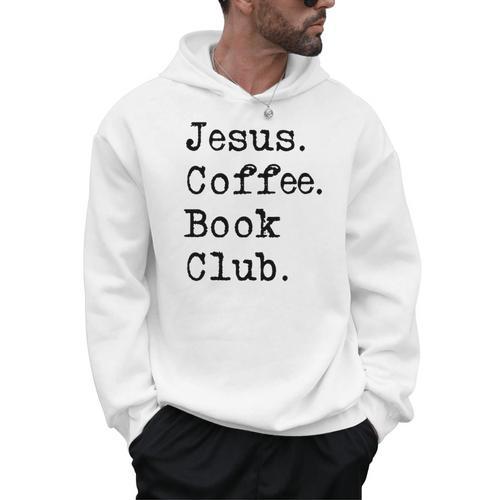 Jesus Coffee Book Club Christian Mom Life Faith God Si Men Hoodie - Bookorys DE