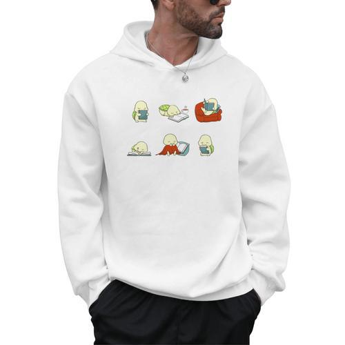 Just Bookworm Things Nerd Reading Book Tortoise Turtle Books Men Hoodie - Bookorys