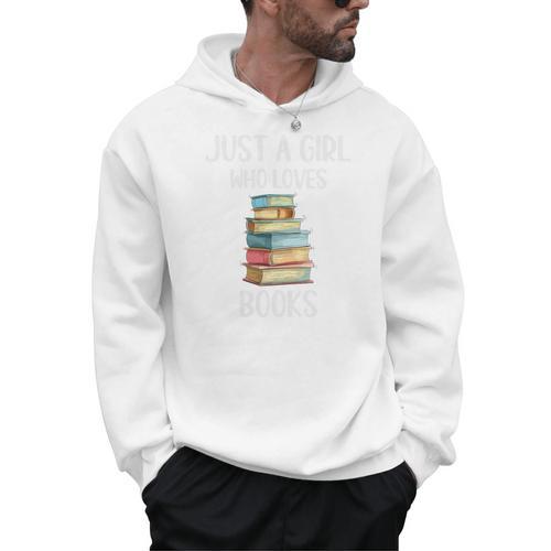 Just A Girl Who Loves Books Bookworm Book Lovers Premium Tri-Blend Men Hoodie - Bookorys CA