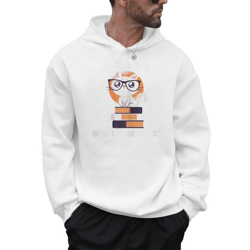 Just A Girl Who Loves Books Fun Nerd Cat Book Reading Shirt Men Hoodie - Bookorys AU