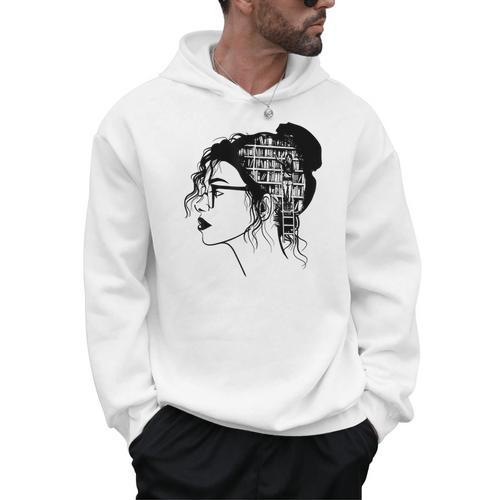 Just A Girl Who Loves Books Lady Library Women Men Hoodie - Bookorys CA