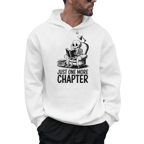 Just One More Chapter Book Skeleton Reading Books Men Hoodie - Bookorys