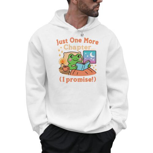 Just One More Chapter Bookish Book Kawaii Frog Reading Book Men Hoodie - Bookorys