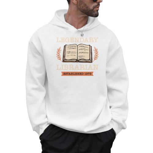 Legendary Librarian Established 1973 Library Book Birthday Men Hoodie - Bookorys UK