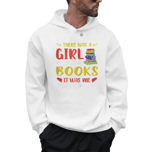Library Book Lover Once Upon a Time a Girl Loved Books Men Hoodie - Bookorys