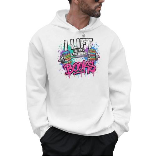 I Lift So I Can Carry More Books Reader Librarian Premium Tri-Blend Men Hoodie - Bookorys UK