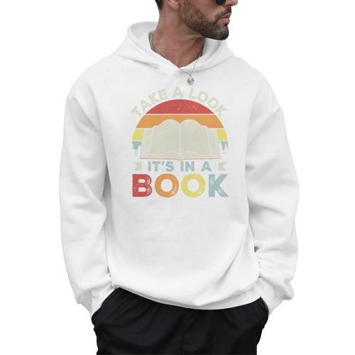 Take A Look It's In A Book Retro Reading Premium Tri-Blend Men Hoodie - Bookorys CA