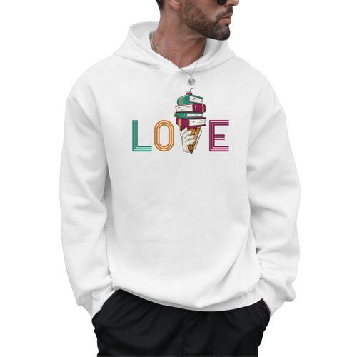 Love Ice Cream Readers Bookmarks Read Librarian Student Book Men Hoodie - Bookorys