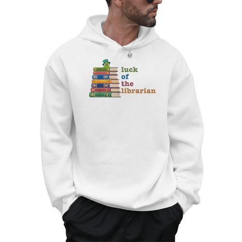 Luck Of The Librarian St Patricks Day Book Lover Men Hoodie - Bookorys UK