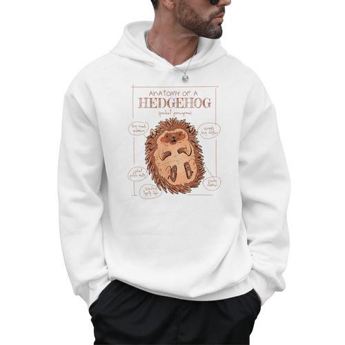 Natural Science Textbook Anatomy Hedgehog Men Hoodie - Bookorys