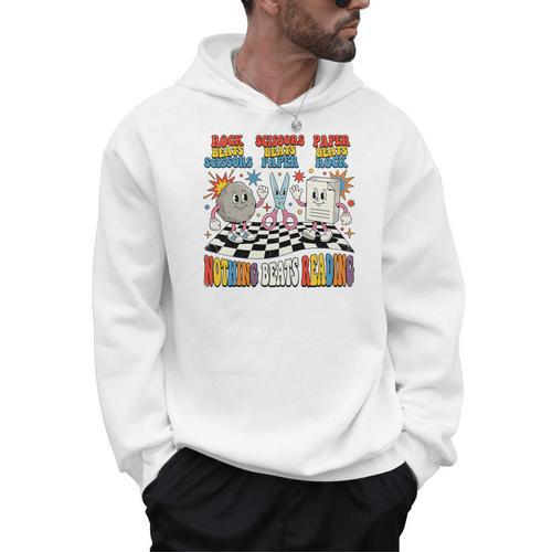 Nothing Beats Reading Rock Paper Scissors Book Love Premium Tri-Blend Men Hoodie - Bookorys AU