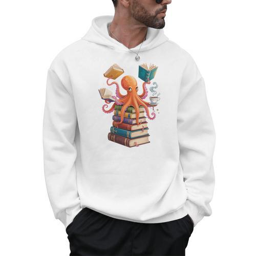 Octopus Book Reading Book Reader Ocean Octopus Premium Tri-Blend Men Hoodie - Bookorys