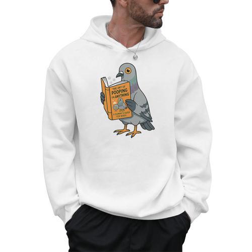 Pigeon Reading Book Bird Joke Humor Premium Tri-Blend Men Hoodie - Bookorys CA
