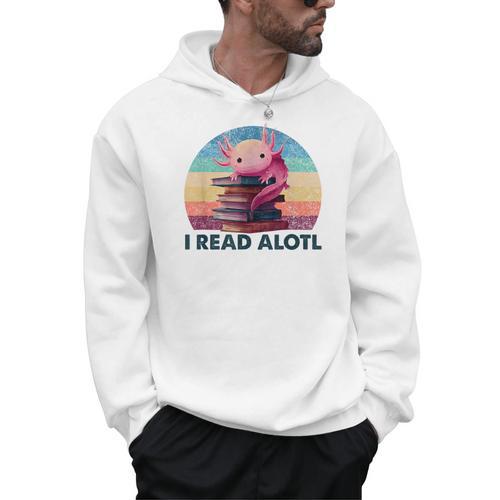 I Read A'Lotl Axolotl Book Lover Librarian Reading Readers Men Hoodie - Bookorys CA
