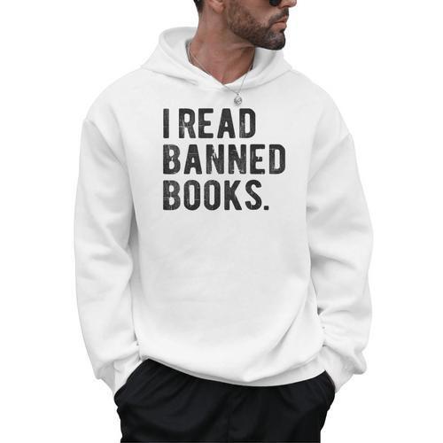 I Read Banned Books Librarians Banned Books Bookworm Reader Men Hoodie - Bookorys