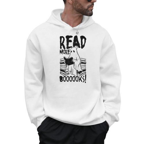 Read More Books Ghost Halloween Reading Teacher Literacy Men Hoodie - Bookorys