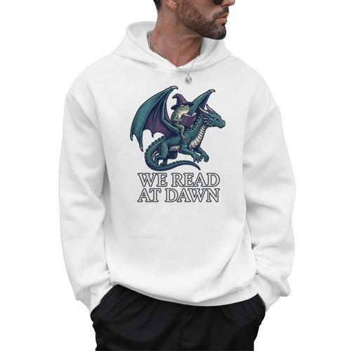 We Read At Dawn Frog Riding Dragon Book Lover Art Comfort Colors Crop Top Men Hoodie - Bookorys