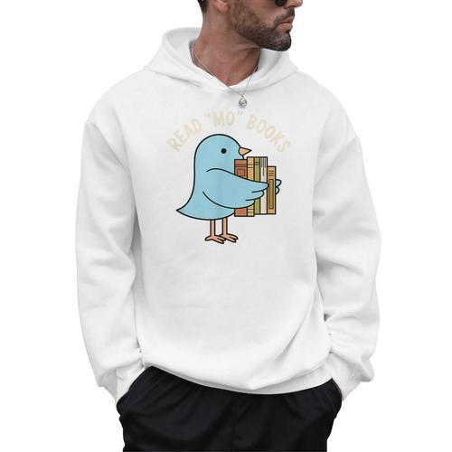 Read Mo Books Cute Bird Reading Kids Book Lover Men Hoodie - Bookorys