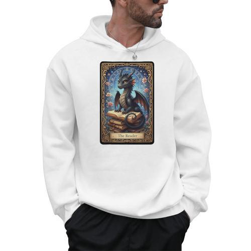 The Reader Dragon Fantasy Book Lover Tarot Card Premium Tri-Blend Men Hoodie - Bookorys AU