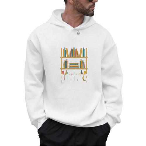 Reading Book Nerd Hoarder Bookworm Hoarding Men Hoodie - Bookorys AU
