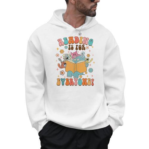 Reading Is For Everyone Book Lover Bookworm Bookish Groovy Men Hoodie - Bookorys UK