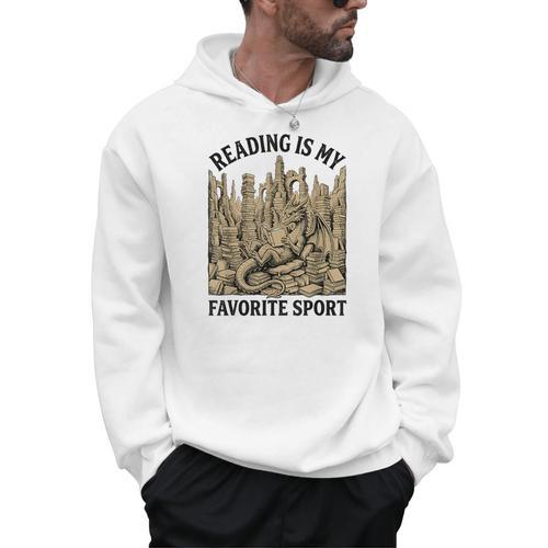 Reading Is My Favorite Sport Dragon Book Lover Bookworm Men Hoodie - Bookorys AU