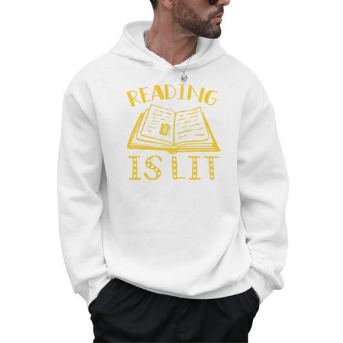 Reading Is Lit Book Reading Literary Pun Joke Premium Tri-Blend Men Hoodie - Bookorys