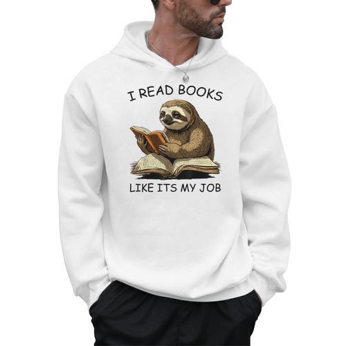 Reading I Read Books Like Its My JobSloth Animal Men Hoodie - Bookorys CA