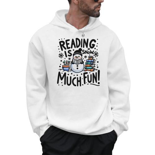 Reading Is Snow Much Fun Winter Bookworm Loves Reading Book Men Hoodie - Bookorys