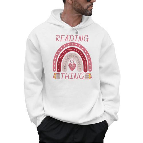 Reading Is My Thing Book Bookworm Teacher Rainbow Girl Men Hoodie - Bookorys DE